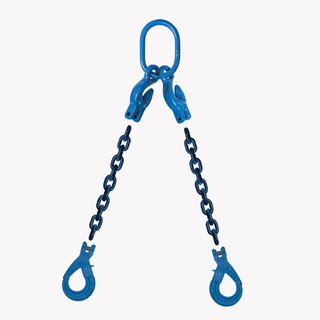 2 Leg Adjustable Lifting Chain Sling - Clevis Selflock Hook - G100